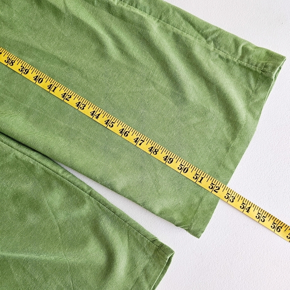 NWT Nordstrom Japna Cotton Linen Blend Frilled Square Neck Green Jumpsuit Size S - Picture 4 of 16